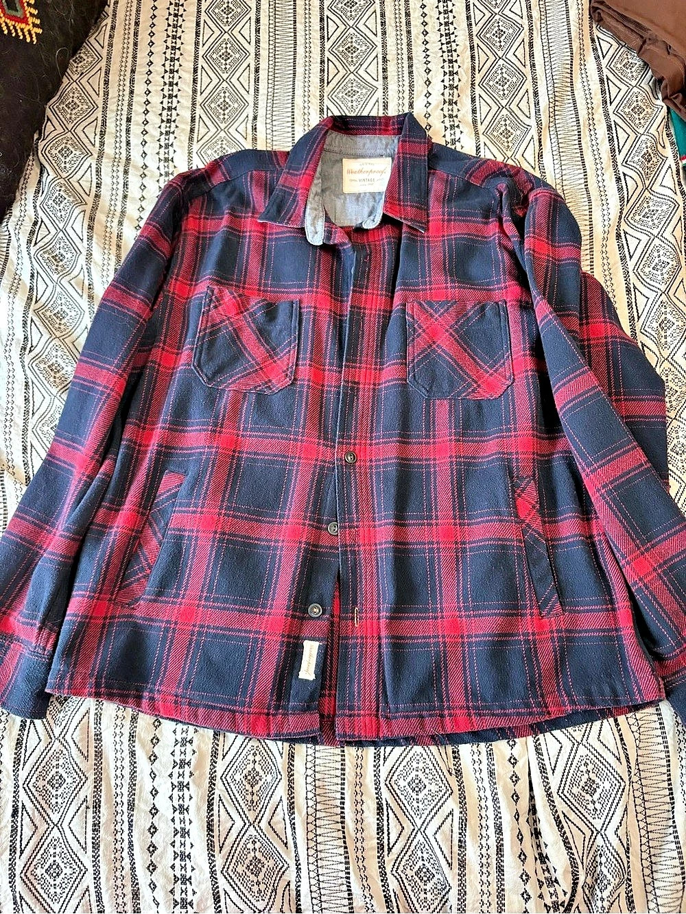 Weatherproof Vintage Men's XL Plaid Flannel Shirt Jacket Shacket